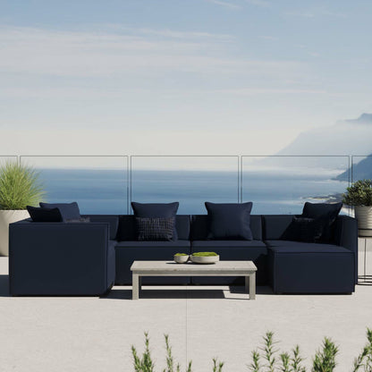 Foote 6-Piece Sectional Sofa by Evans & Londeen. Made from foam density 28kg, m3, back cushion is filling with doll cotton, aluminum tube in a modern style.