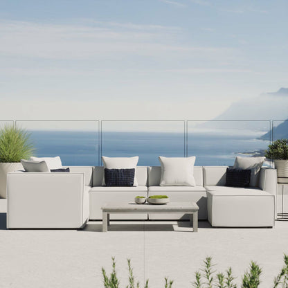 Foote 6-Piece Sectional Sofa by Evans & Londeen. Made from foam density 28kg, m3, back cushion is filling with doll cotton, aluminum tube in a modern style.