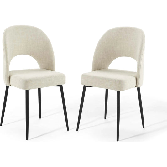 Alamosa Upholstered Fabric Dining Chair (Set of 2) by Evans & Londeen. Made from 100% polyester, yuhua, shaotai fabric, 4pcs of black pastic foot pins, metal tube matte black coating, plywood in a modern style.