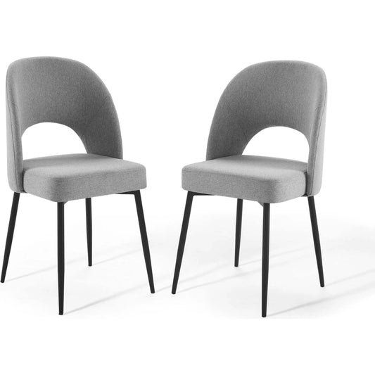 Alamosa Upholstered Fabric Dining Chair (Set of 2) by Evans & Londeen. Made from 100% polyester, yuhua, shaotai fabric, 4pcs of black pastic foot pins, metal tube matte black coating, plywood in a modern style.