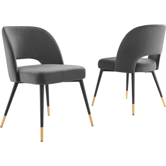 Alamosa Velvet Dining Chairs (Set of 2) by Evans & Londeen. Made from seat: bottom 15mmt plywood, top10mmt plywood, foam with 40mmt density 40kg, m3, back: 12mmt bentwood, foam with 30mmt density 40kg, 100% polyester plastic