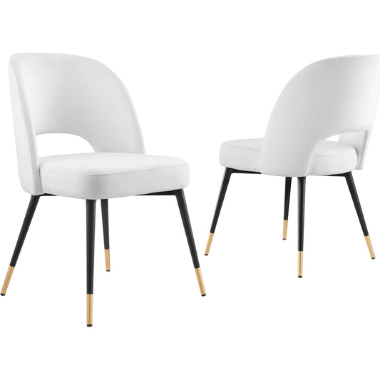 Alamosa Velvet Dining Chairs (Set of 2) by Evans & Londeen. Made from seat: bottom 15mmt plywood, top10mmt plywood, foam with 40mmt density 40kg, m3, back: 12mmt bentwood, foam with 30mmt density 40kg, 100% polyester plastic