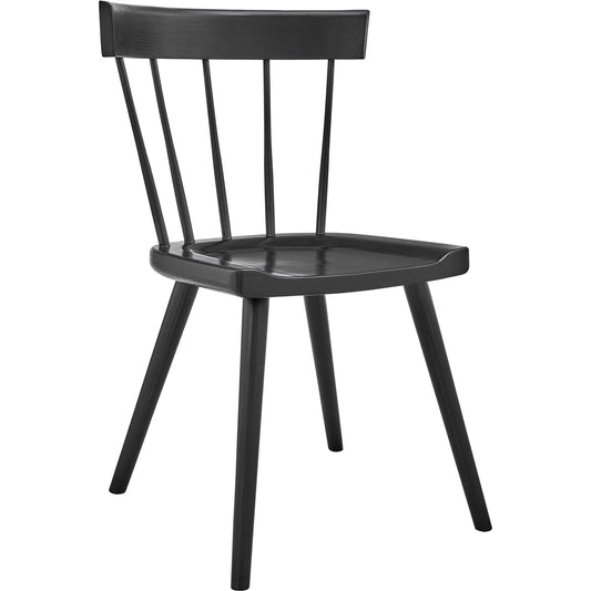 Attala Wood Dining Side Chair by Evans & Londeen. Made from elm wood frame, plastic foot pins in a modern style.