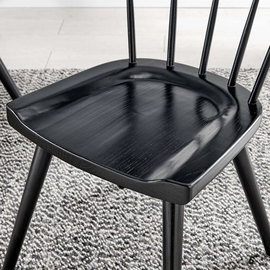 Attala Wood Dining Side Chair by Evans & Londeen. Made from elm wood frame, plastic foot pins in a modern style.