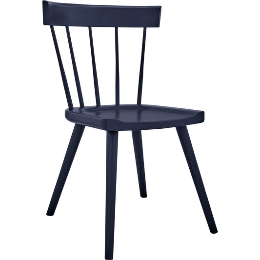 Attala Wood Dining Side Chair by Evans & Londeen. Made from elm wood frame, plastic foot pins in a modern style.