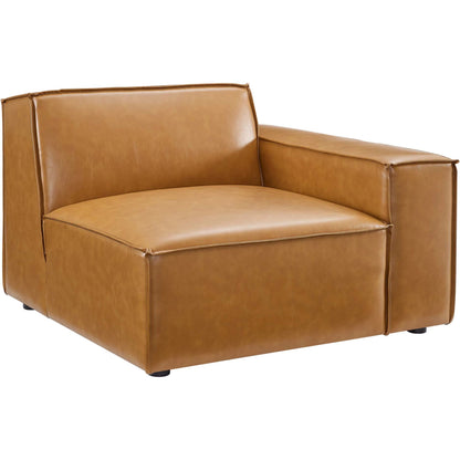 Kendall Vegan Loveseat by Evans & Londeen in tan. Made from foam density is 30kg, m3, 100% polyester, legs rubberwood, pine solid wood in a modern style.