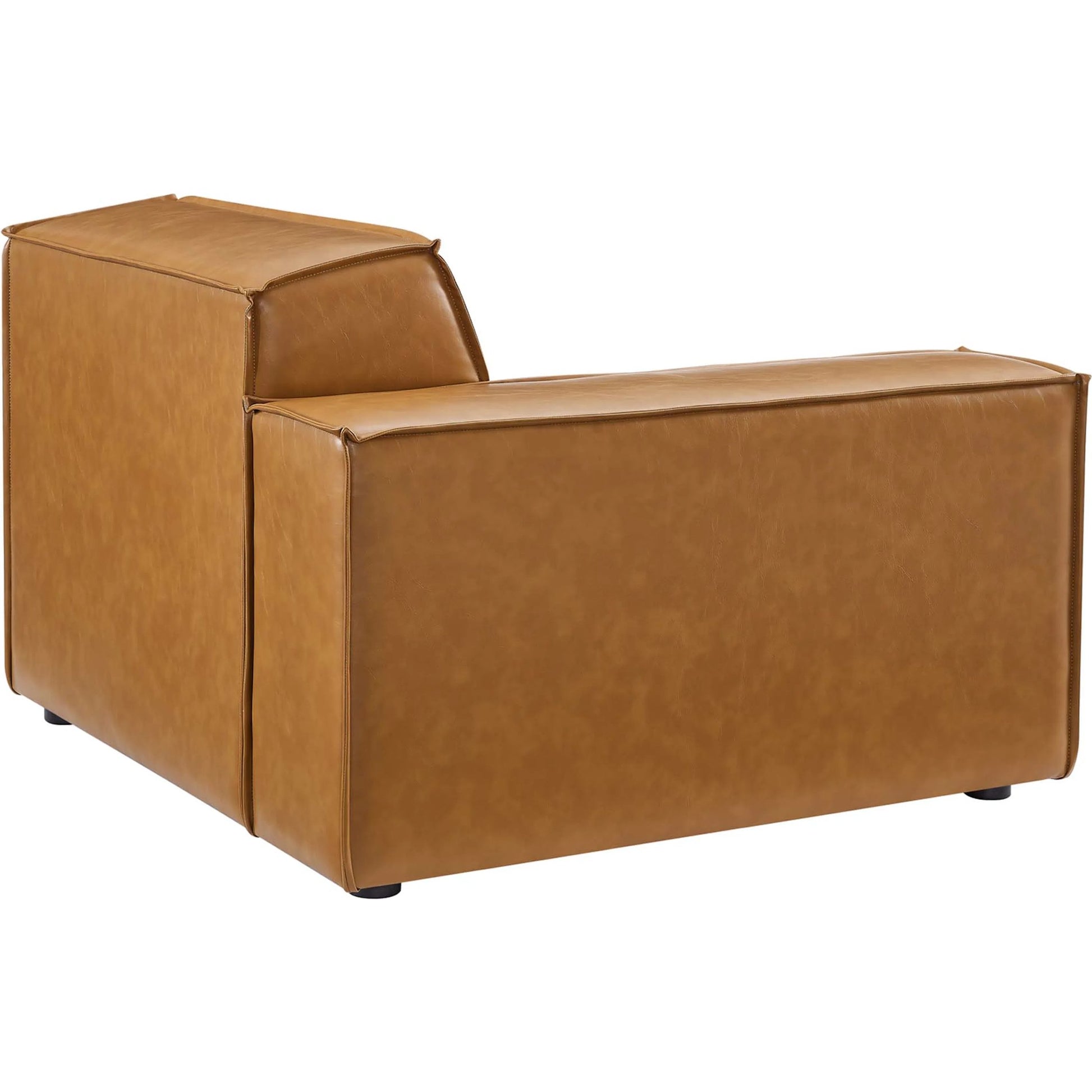 Kendall Vegan Loveseat by Evans & Londeen in tan. Made from foam density is 30kg, m3, 100% polyester, legs rubberwood, pine solid wood in a modern style.