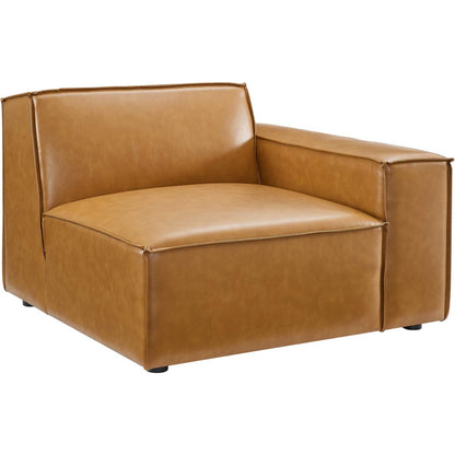 Kendall Vegan Loveseat by Evans & Londeen in tan. Made from foam density is 30kg, m3, 100% polyester, legs rubberwood, pine solid wood in a modern style.