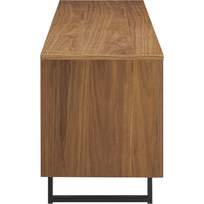 Henry 73" TV Stand by Evans & Londeen in walnut. Made from the body is 0.5in mdf with walnut wood veneer, legs is 40*20*1.2mm iron tube powder coated in black color in a modern style.