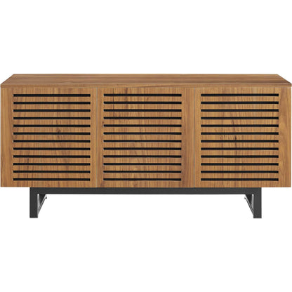 Henry 55" TV Stand by Evans & Londeen in walnut. Made from the body is 18mm mdf with walnut wood veneer, legs is 40*20*1.2mm iron tube powder coated in black color in a modern style.