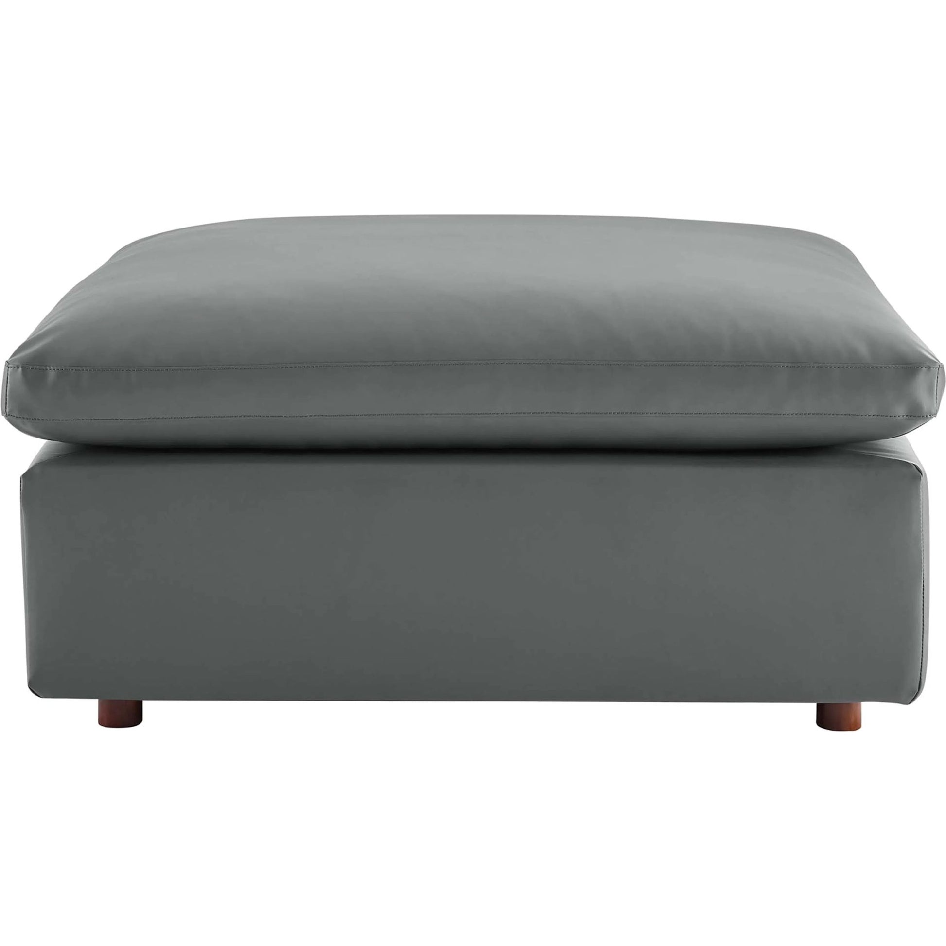 Wheatland Down Filled Overstuffed Vegan 5-Piece Sectional Sofa by Evans & Londeen in tan. Made from solid wood, plastic foot pad, spring pocket, m3 density foam, seat cushion: doll cotton 50%, down feather 50% in a modern style.