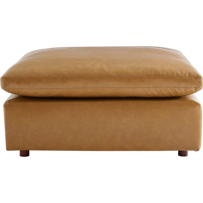 Wheatland Down Filled Overstuffed Vegan 6-Piece Sectional Sofa by Evans & Londeen in tan. Made from solid wood, plastic foot pad, spring pocket, m3 density foam, seat cushion: doll cotton 50%, down feather 50% in a modern style.