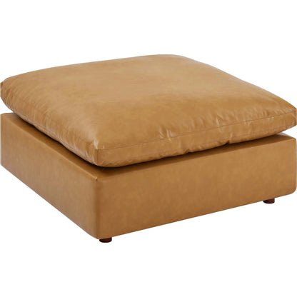 Wheatland Down Filled Overstuffed Vegan 6-Piece Sectional Sofa by Evans & Londeen in tan. Made from solid wood, plastic foot pad, spring pocket, m3 density foam, seat cushion: doll cotton 50%, down feather 50% in a modern style.