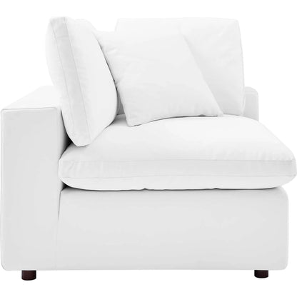 Wheatland Down Filled Overstuffed Vegan 6-Piece Sectional Sofa by Evans & Londeen in tan. Made from solid wood, plastic foot pad, spring pocket, m3 density foam, seat cushion: doll cotton 50%, down feather 50% in a modern style.