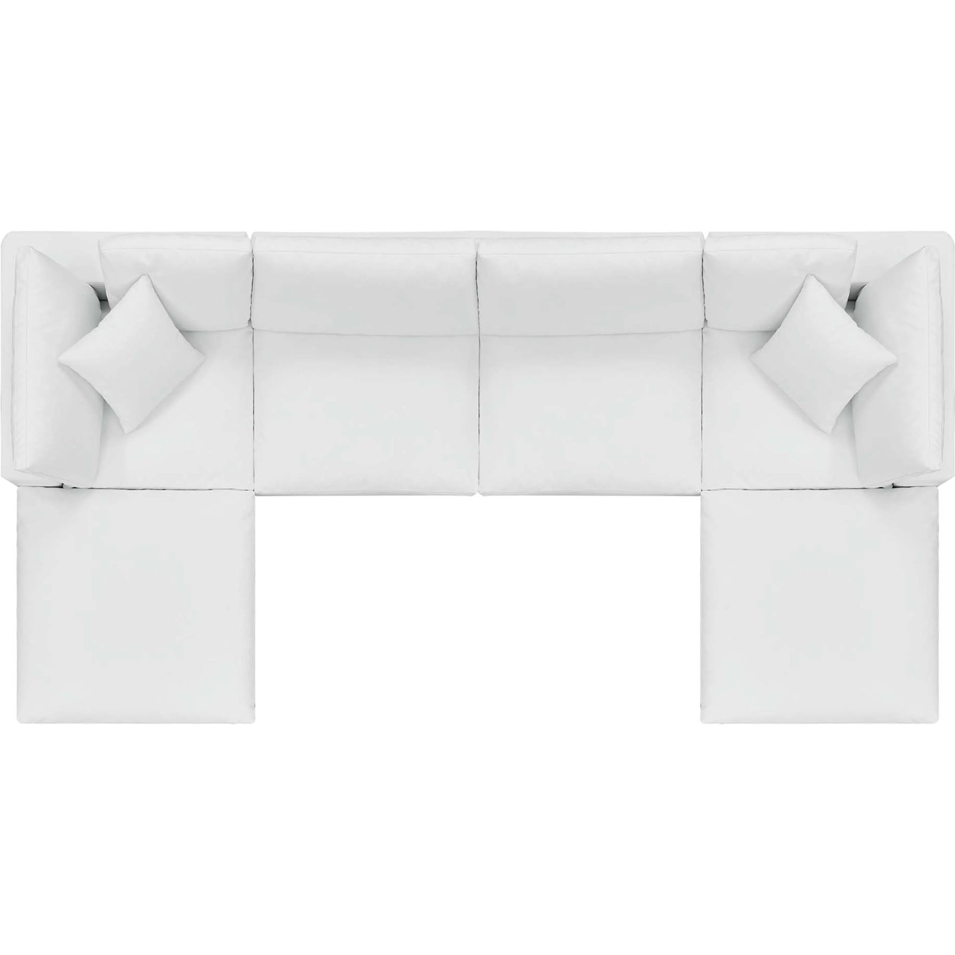 Wheatland Down Filled Overstuffed Vegan 6-Piece Sectional Sofa by Evans & Londeen in tan. Made from solid wood, plastic foot pad, spring pocket, m3 density foam, seat cushion: doll cotton 50%, down feather 50% in a modern style.