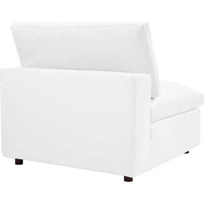 Wheatland Down Filled Overstuffed Vegan 6-Piece Sectional Sofa by Evans & Londeen in tan. Made from solid wood, plastic foot pad, spring pocket, m3 density foam, seat cushion: doll cotton 50%, down feather 50% in a modern style.