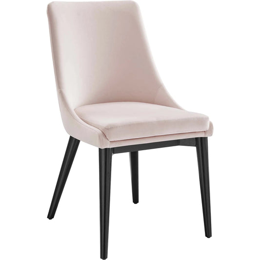 Hewson Dining Chair by Evans & Londeen. Made from steel frame, plywood, foam, fabric, yuhua fabric, 100% polyester, solid wood, rubber wood legs in a modern style.