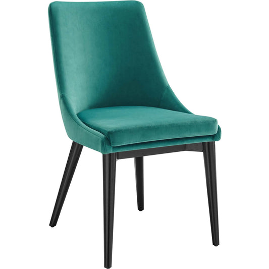 Hewson Dining Chair by Evans & Londeen. Made from steel frame, plywood, foam, fabric, yuhua fabric, 100% polyester, solid wood, rubber wood legs in a modern style.