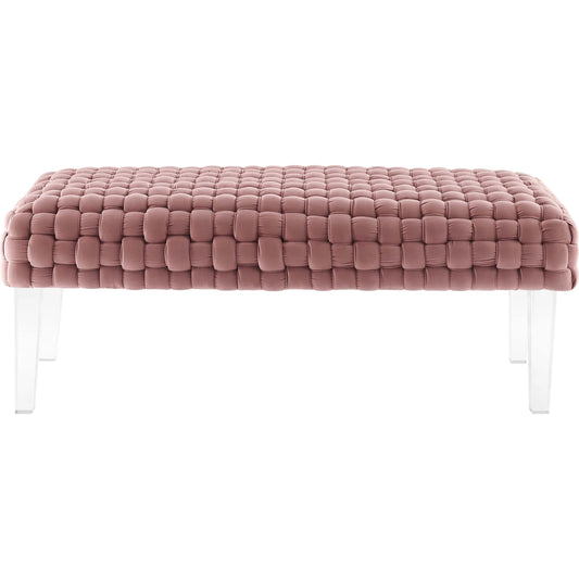 Skagway Woven Ottoman by Evans & Londeen. Made from plywood, seat: top foam density 38kg, m3 with thickness 20mm, 100% polyester, white foot pad at the bottom, solid wood in a modern style.