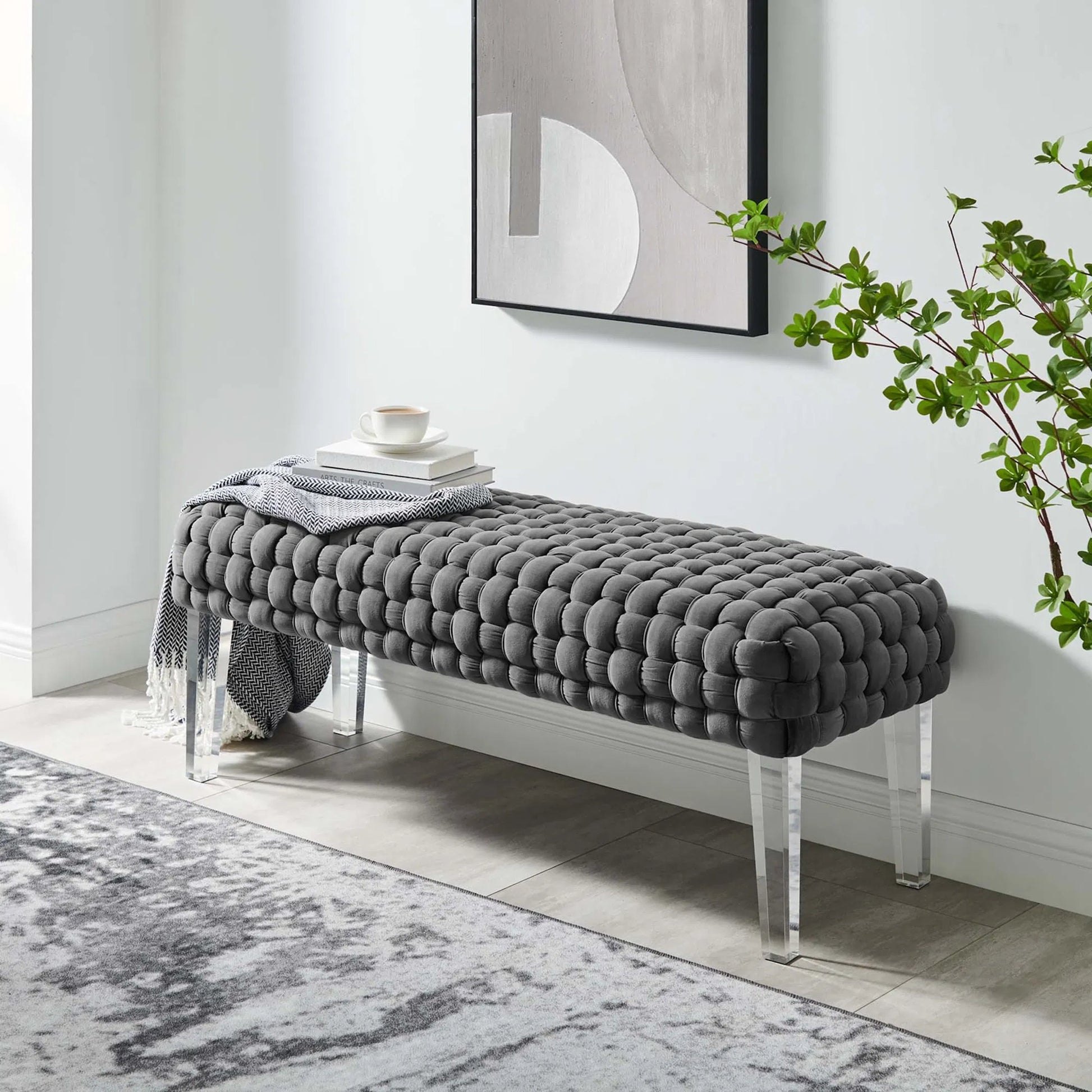 Skagway Woven Ottoman by Evans & Londeen. Made from plywood, seat: top foam density 38kg, m3 with thickness 20mm, 100% polyester, white foot pad at the bottom, solid wood in a modern style.