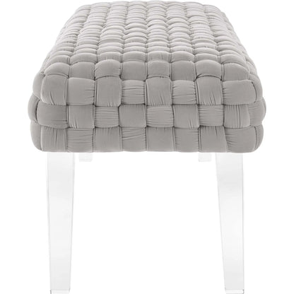 Skagway Woven Ottoman by Evans & Londeen. Made from plywood, seat: top foam density 38kg, m3 with thickness 20mm, 100% polyester, white foot pad at the bottom, solid wood in a modern style.