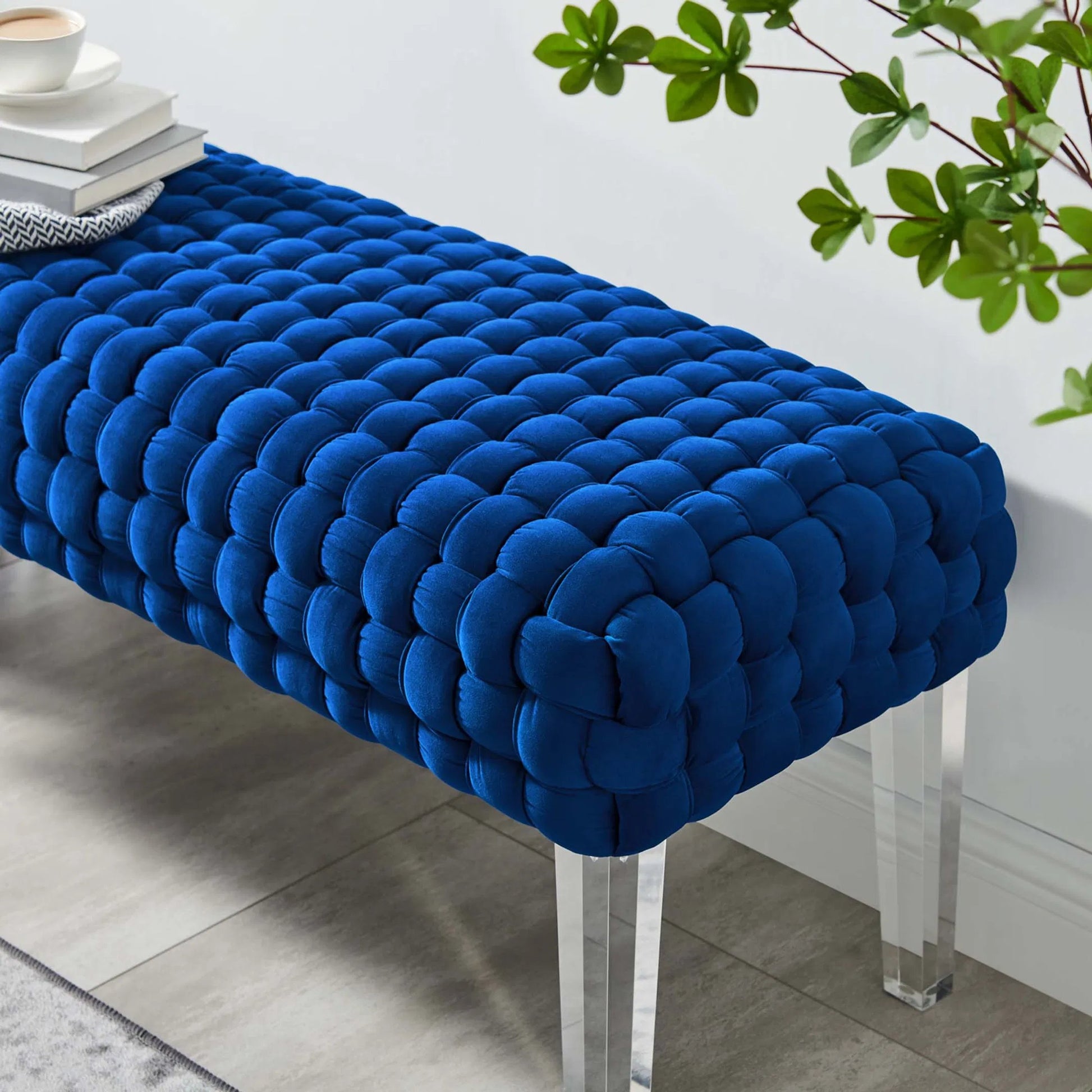 Skagway Woven Ottoman by Evans & Londeen. Made from plywood, seat: top foam density 38kg, m3 with thickness 20mm, 100% polyester, white foot pad at the bottom, solid wood in a modern style.