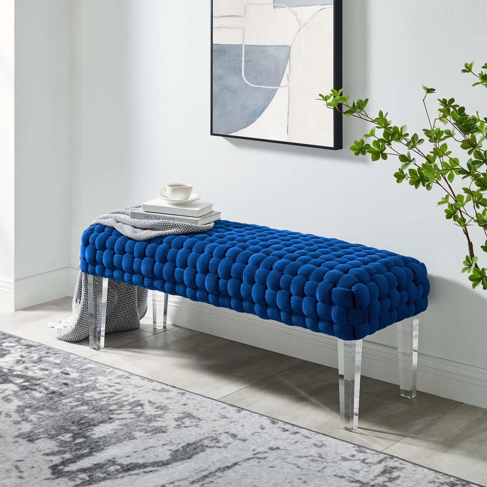 Skagway Woven Ottoman by Evans & Londeen. Made from plywood, seat: top foam density 38kg, m3 with thickness 20mm, 100% polyester, white foot pad at the bottom, solid wood in a modern style.