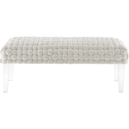 Skagway Woven Ottoman by Evans & Londeen. Made from plywood, seat: top foam density 38kg, m3 with thickness 20mm, 100% polyester, white foot pad at the bottom, solid wood in a modern style.