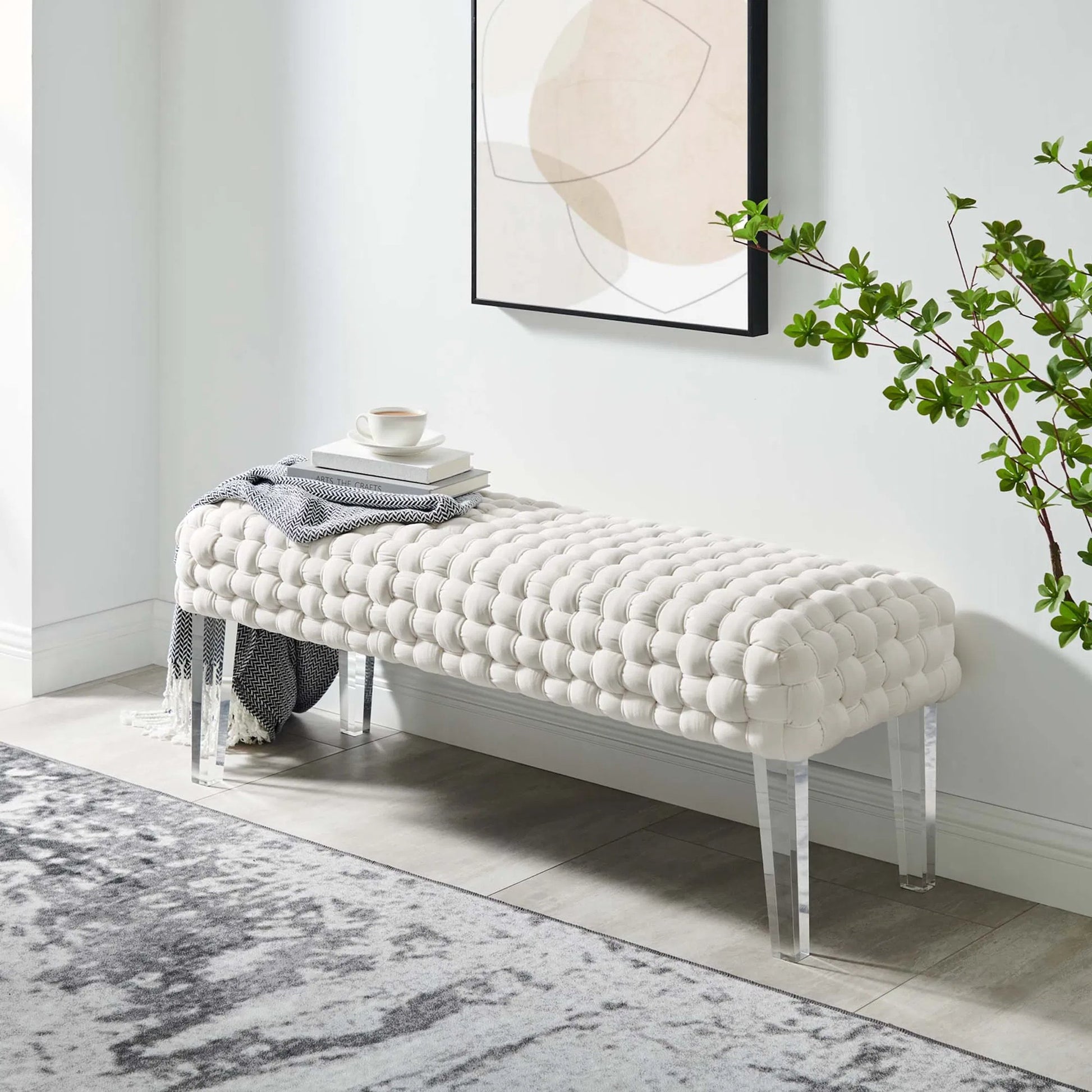 Skagway Woven Ottoman by Evans & Londeen. Made from plywood, seat: top foam density 38kg, m3 with thickness 20mm, 100% polyester, white foot pad at the bottom, solid wood in a modern style.