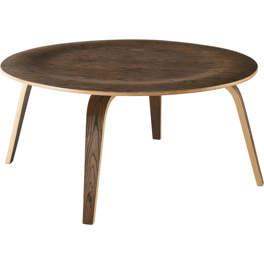 Cornbrash Coffee Table by Evans & Londeen in walnut. Made from painted bentwood plywood, surface ash veneer in a modern style.