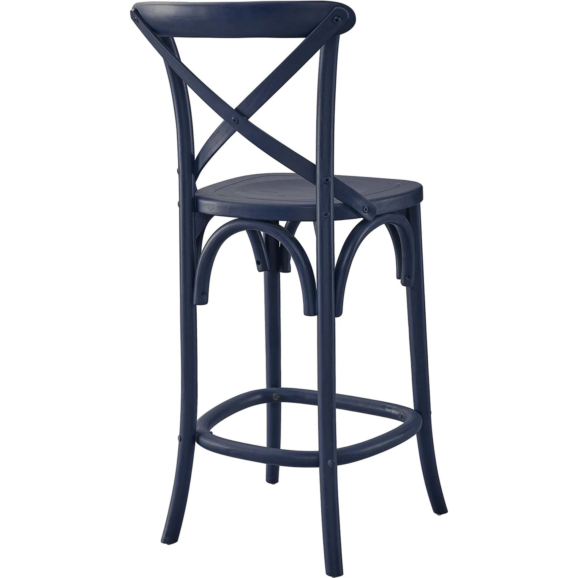 Easton Counter Stool by Evans & Londeen. Made from seat board is chinese elm wood, white foot pins in a transitional style.