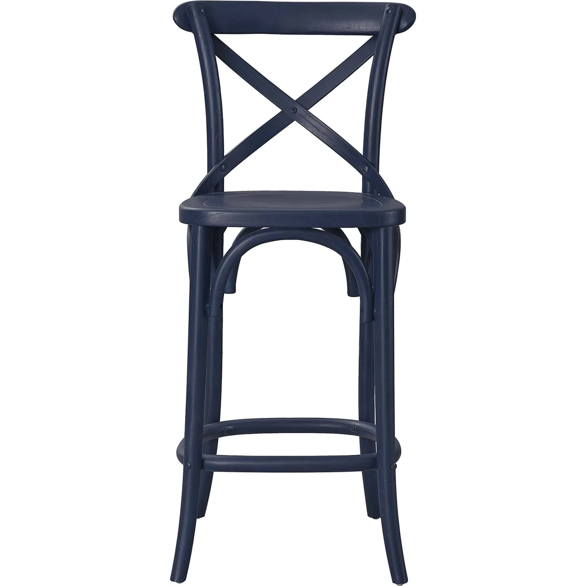 Easton Counter Stool by Evans & Londeen. Made from seat board is chinese elm wood, white foot pins in a transitional style.