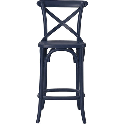 Easton Counter Stool by Evans & Londeen. Made from seat board is chinese elm wood, white foot pins in a transitional style.