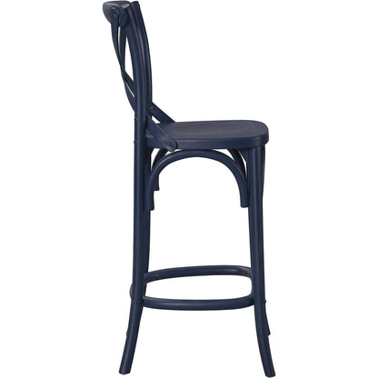 Easton Counter Stool by Evans & Londeen. Made from seat board is chinese elm wood, white foot pins in a transitional style.