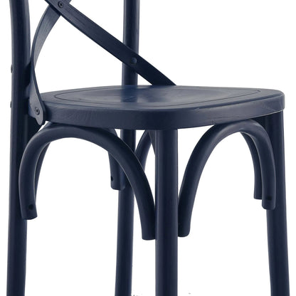 Easton Counter Stool by Evans & Londeen. Made from seat board is chinese elm wood, white foot pins in a transitional style.