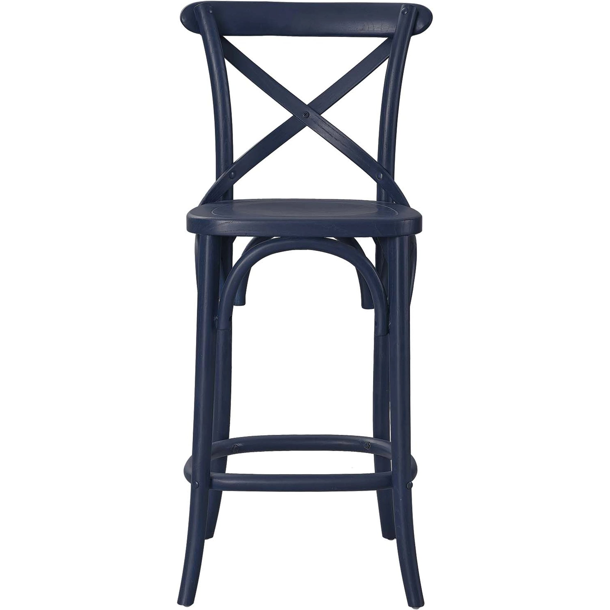 Easton Counter Stool by Evans & Londeen. Made from seat board is chinese elm wood, white foot pins in a transitional style.