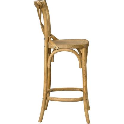 Easton Counter Stool by Evans & Londeen. Made from seat board is chinese elm wood, white foot pins in a transitional style.