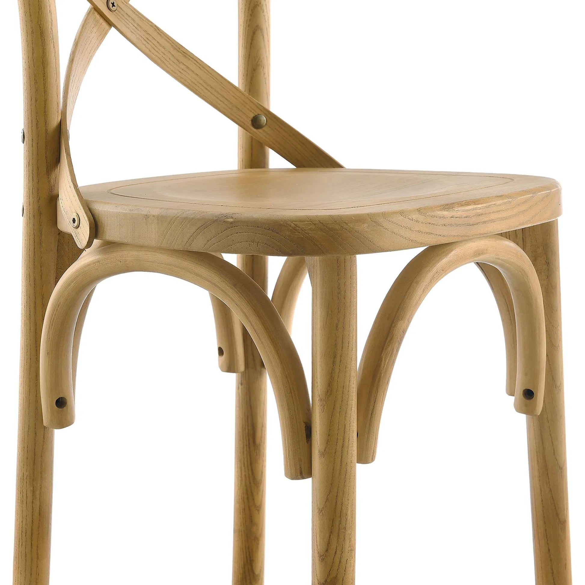 Easton Counter Stool by Evans & Londeen. Made from seat board is chinese elm wood, white foot pins in a transitional style.
