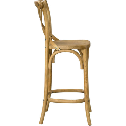 Easton Counter Stool by Evans & Londeen. Made from seat board is chinese elm wood, white foot pins in a transitional style.
