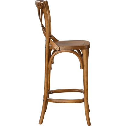 Easton Counter Stool by Evans & Londeen. Made from seat board is chinese elm wood, white foot pins in a transitional style.