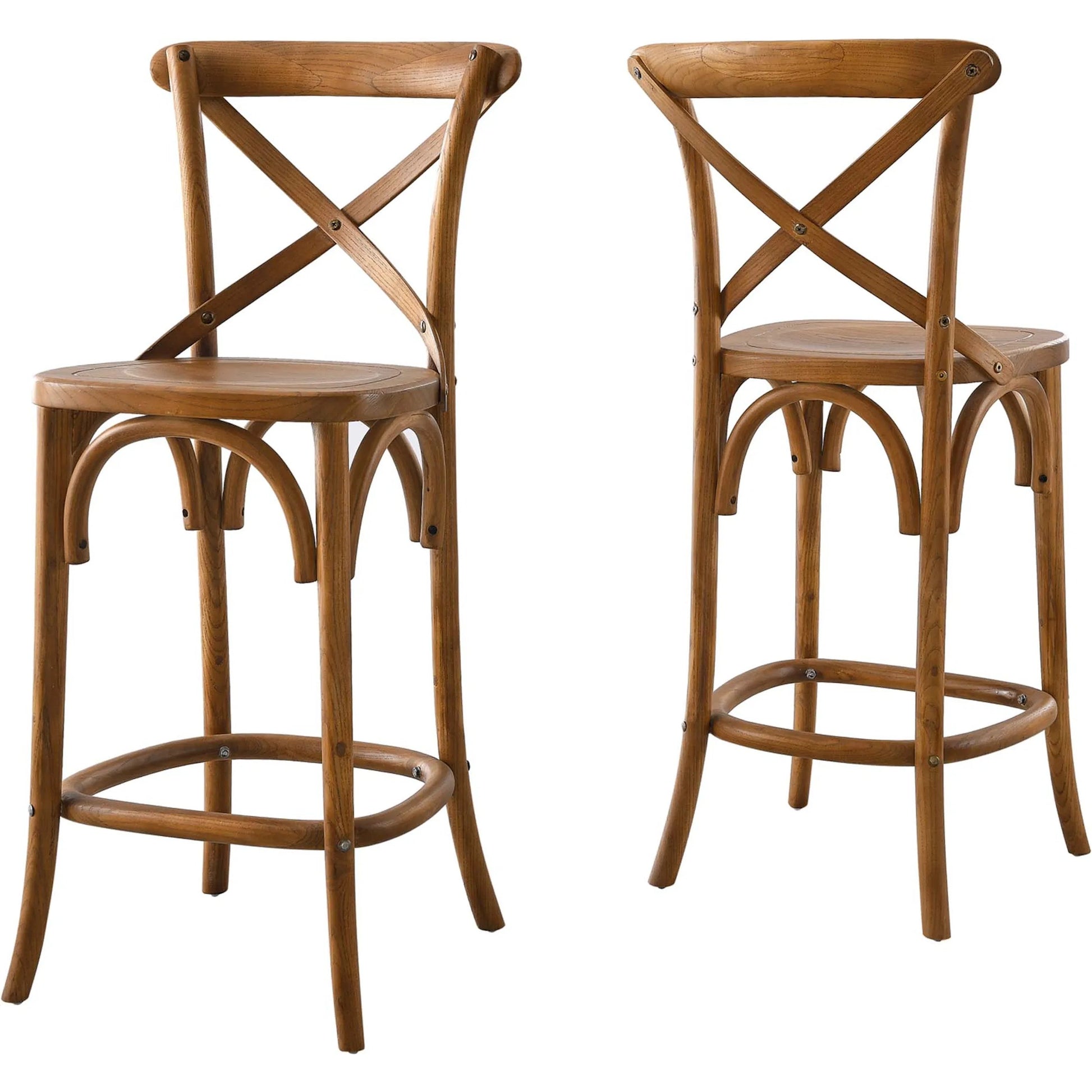 Easton Counter Stool by Evans & Londeen. Made from seat board is chinese elm wood, white foot pins in a transitional style.