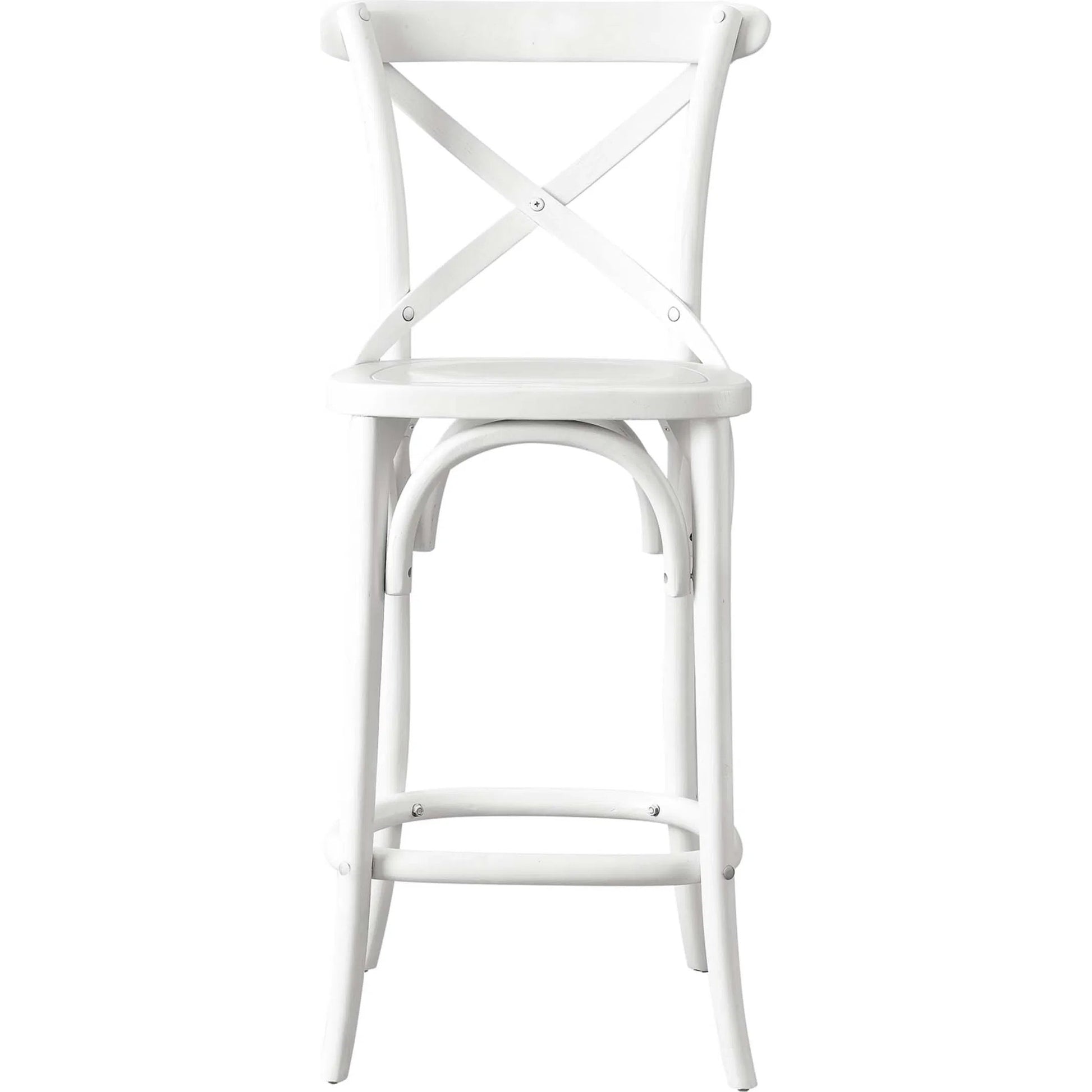 Easton Counter Stool by Evans & Londeen. Made from seat board is chinese elm wood, white foot pins in a transitional style.