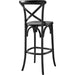 Easton Bar Stool by Evans & Londeen. Made from seat board is chinese elm wood, white foot pins in a transitional style.