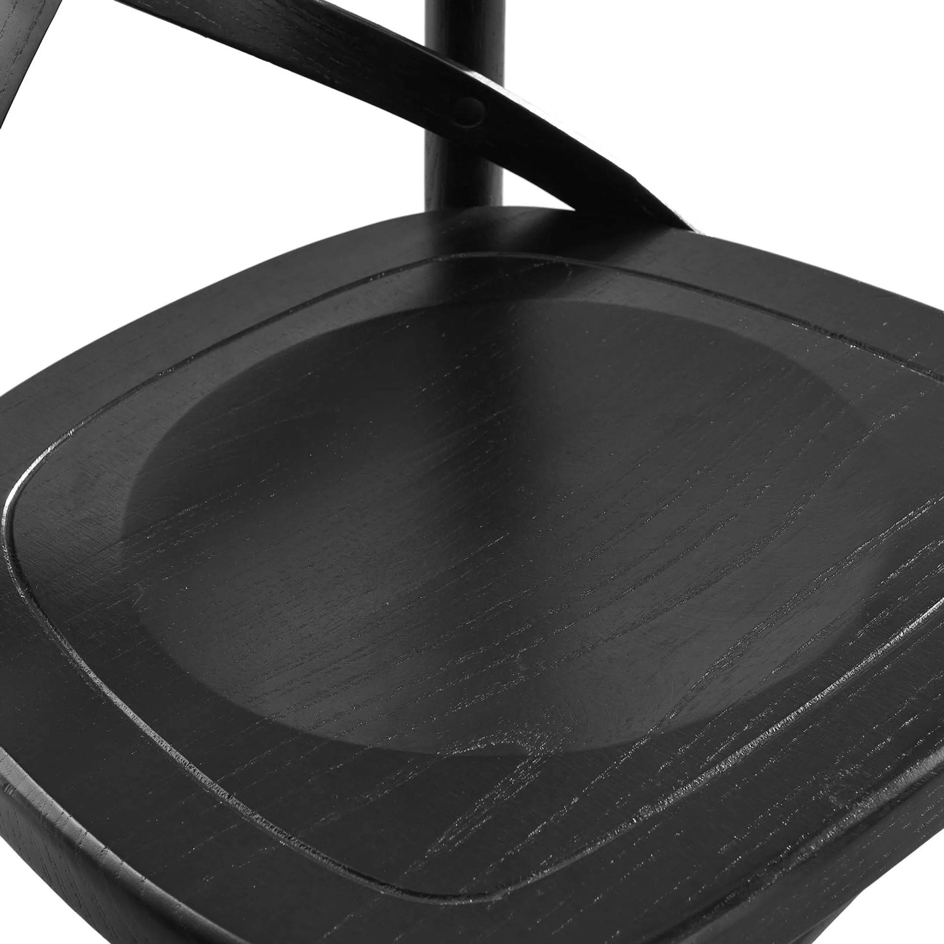 Easton Bar Stool by Evans & Londeen. Made from seat board is chinese elm wood, white foot pins in a transitional style.