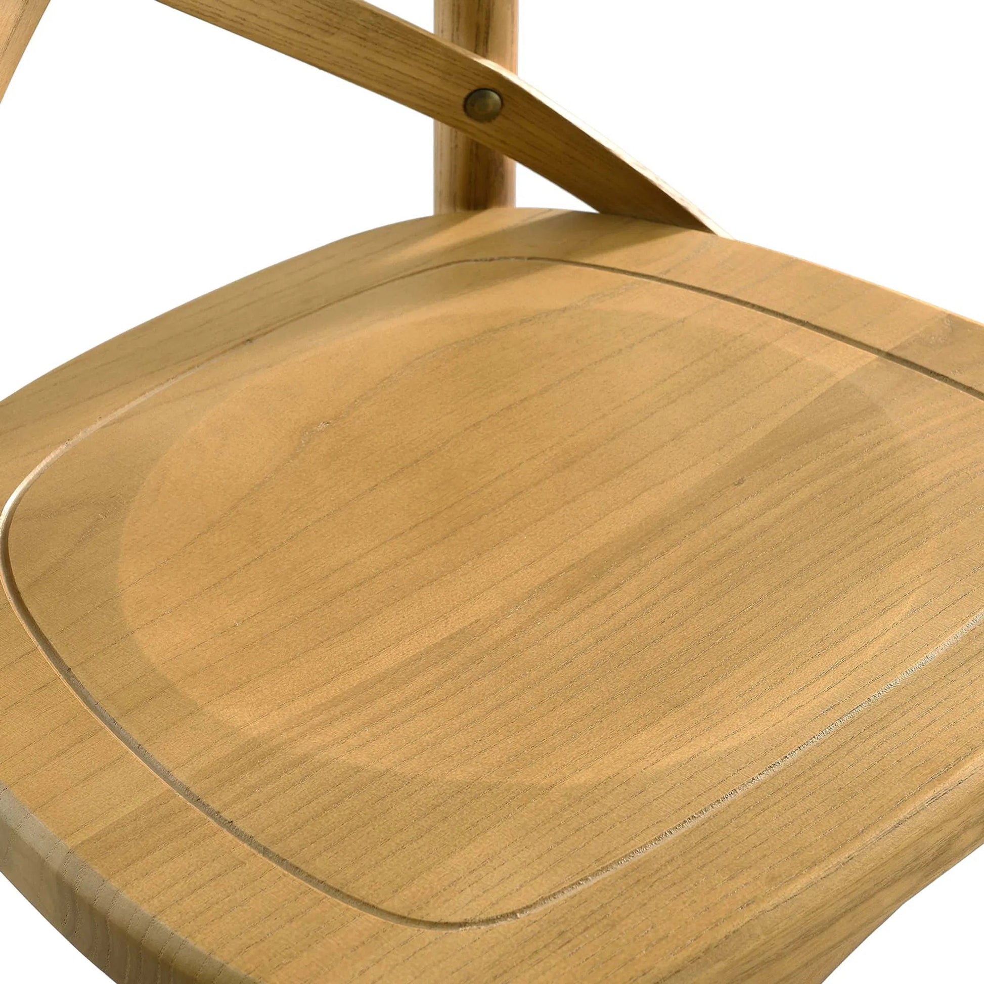 Easton Bar Stool by Evans & Londeen. Made from seat board is chinese elm wood, white foot pins in a transitional style.