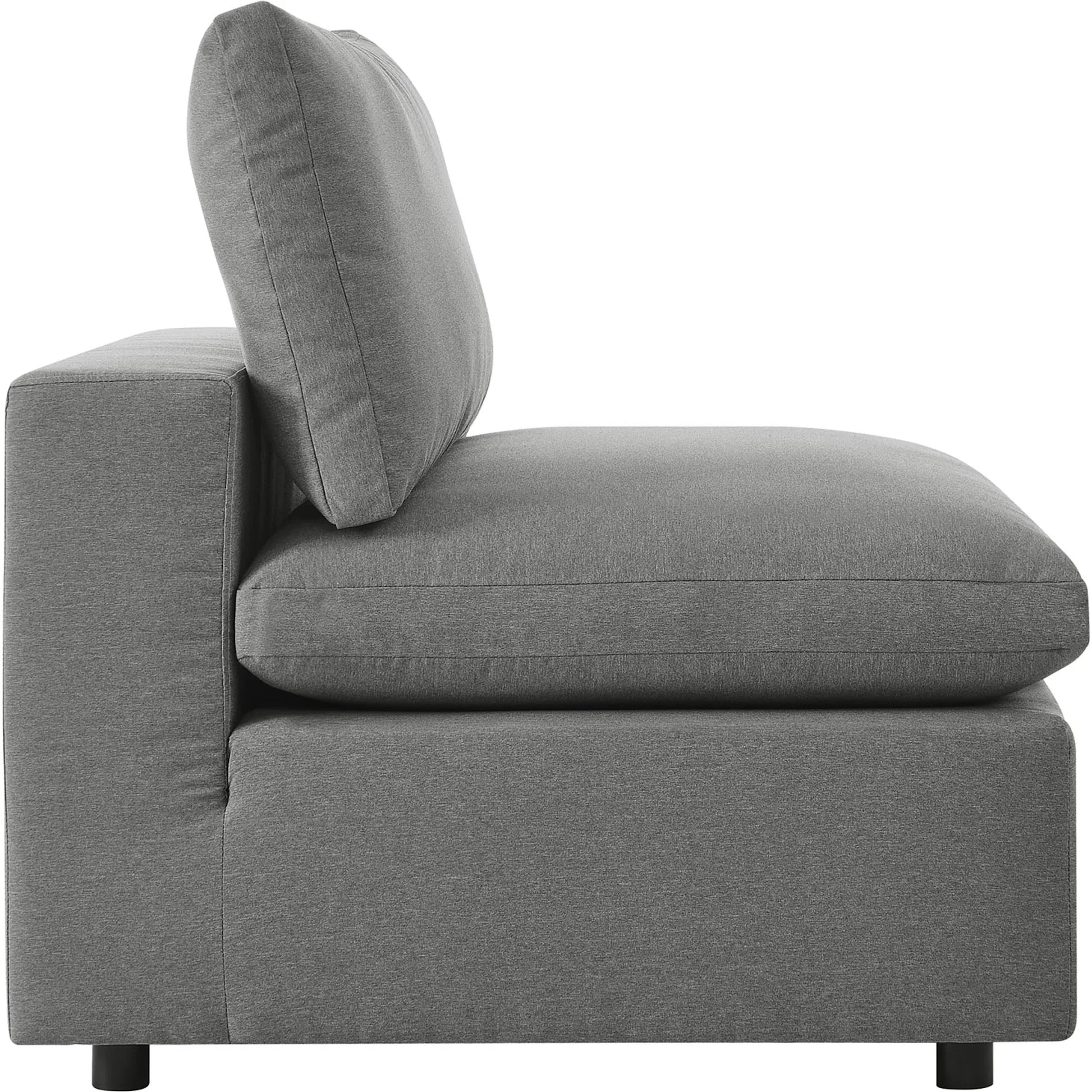 Wheatland 5-Piece Sectional Sofa by Evans & Londeen in charcoal. Made from seat cushion: foam density 34kg, m3, spray bonded cotton, non-woven fabric cover, doll cotton, aluminium frame, aluminum tube in a modern style.