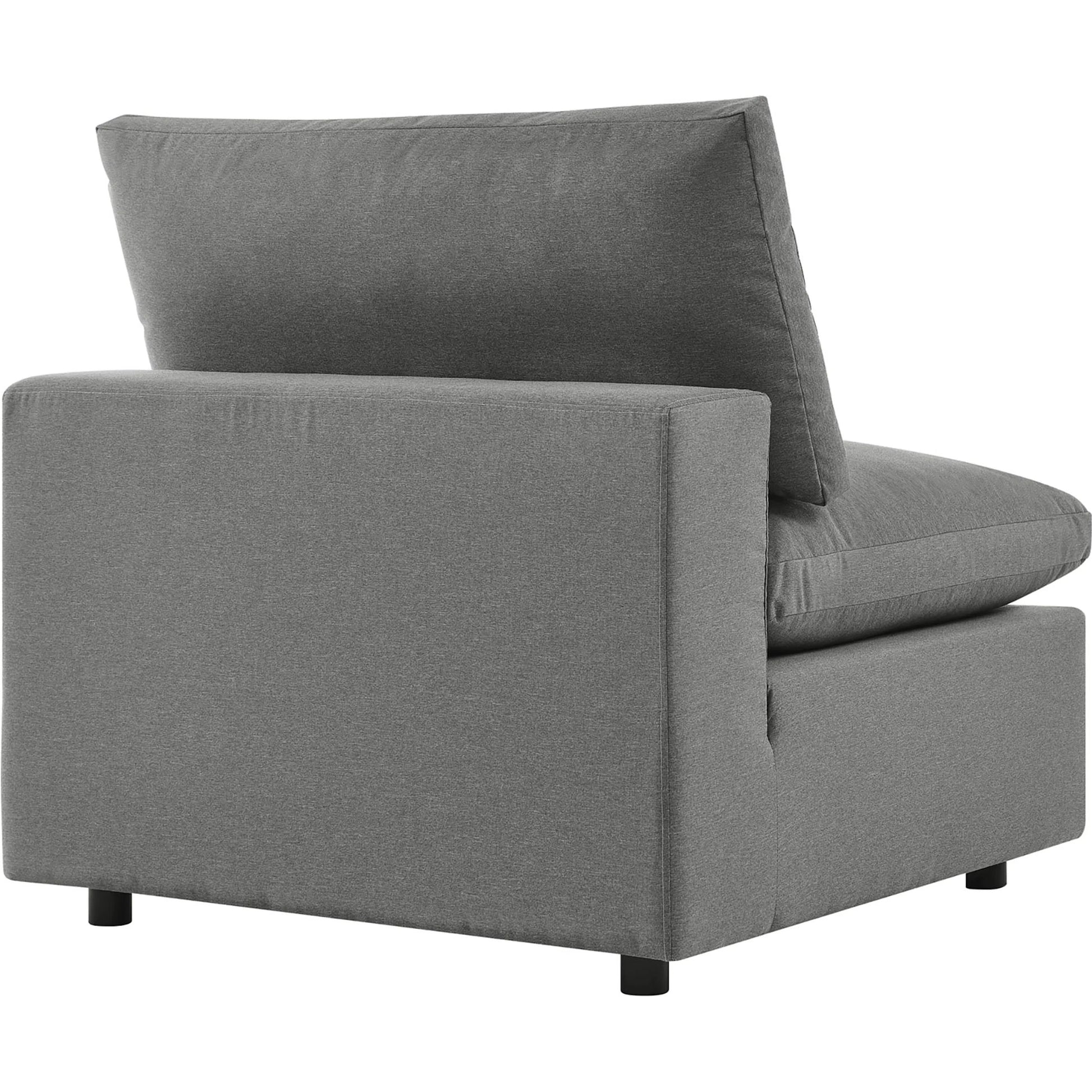 Wheatland 5-Piece Sectional Sofa by Evans & Londeen in charcoal. Made from seat cushion: foam density 34kg, m3, spray bonded cotton, non-woven fabric cover, doll cotton, aluminium frame, aluminum tube in a modern style.