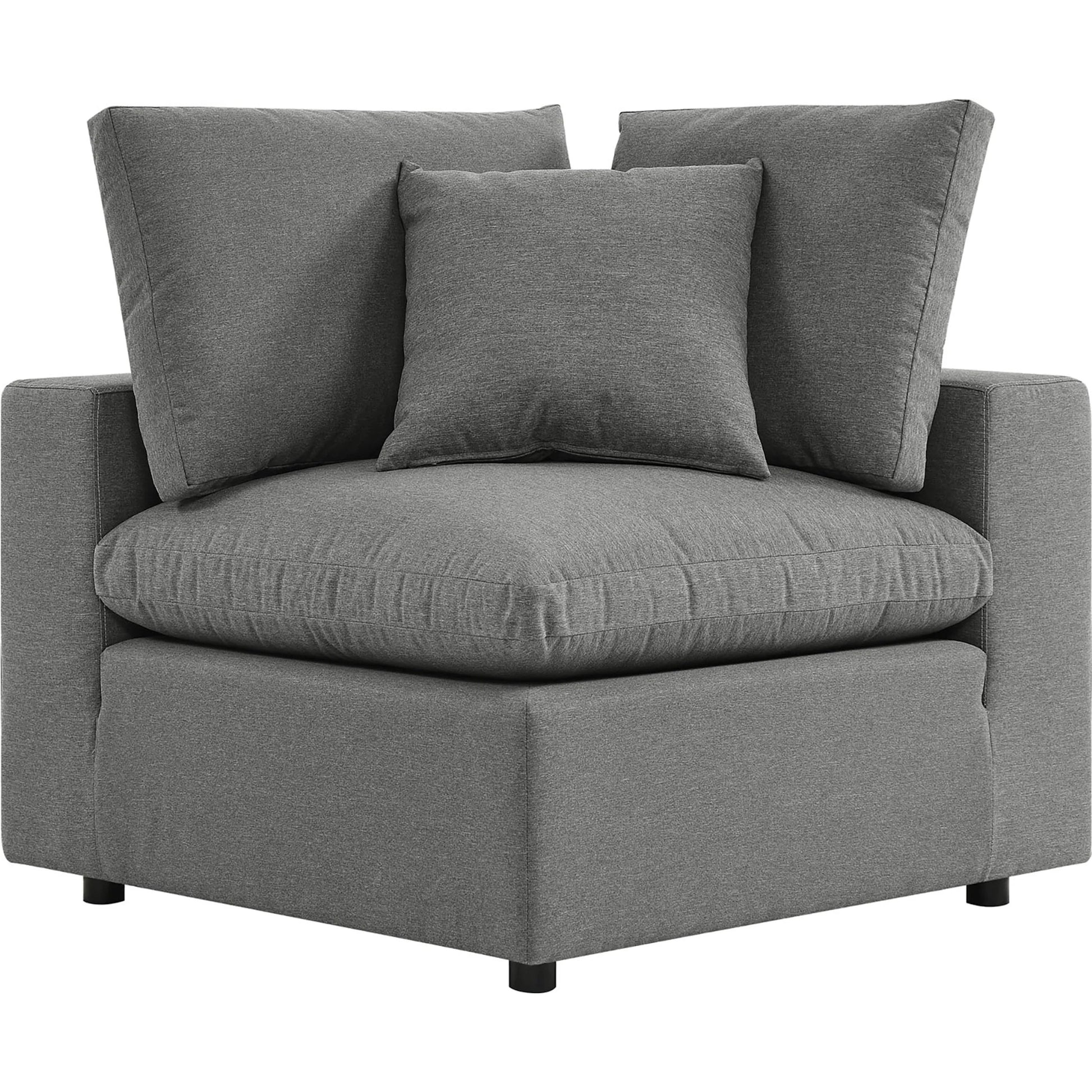 Wheatland 5-Piece Sectional Sofa by Evans & Londeen in charcoal. Made from seat cushion: foam density 34kg, m3, spray bonded cotton, non-woven fabric cover, doll cotton, aluminium frame, aluminum tube in a modern style.