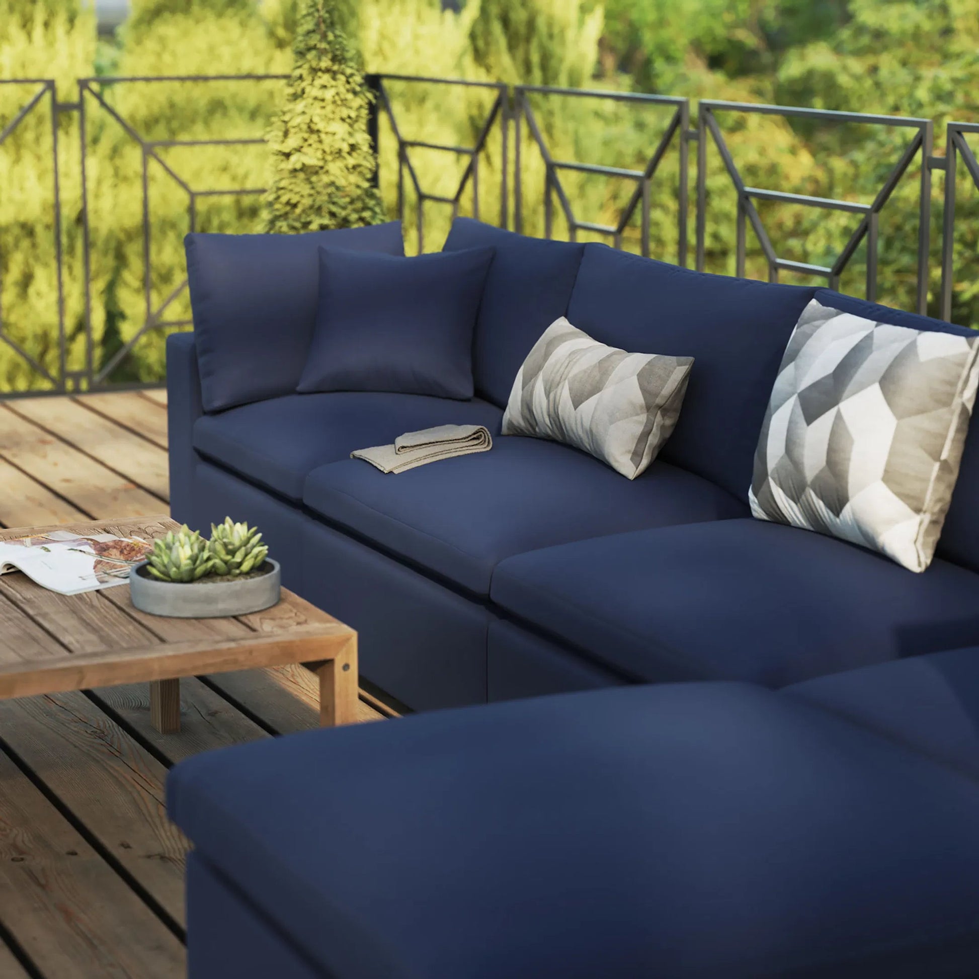 Wheatland 5-Piece Sectional Sofa by Evans & Londeen in charcoal. Made from seat cushion: foam density 34kg, m3, spray bonded cotton, non-woven fabric cover, doll cotton, aluminium frame, aluminum tube in a modern style.