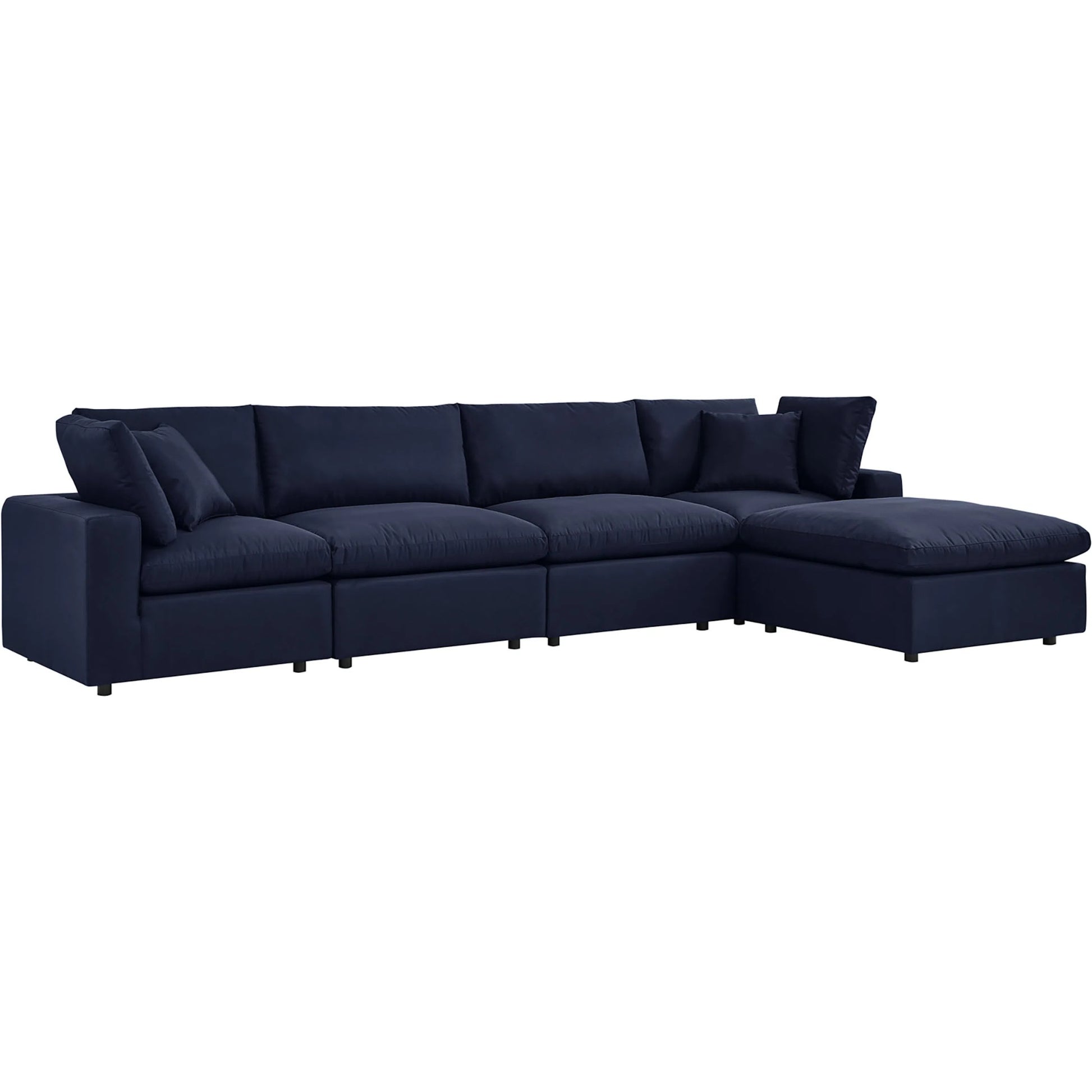 Wheatland 5-Piece Sectional Sofa by Evans & Londeen in charcoal. Made from seat cushion: foam density 34kg, m3, spray bonded cotton, non-woven fabric cover, doll cotton, aluminium frame, aluminum tube in a modern style.